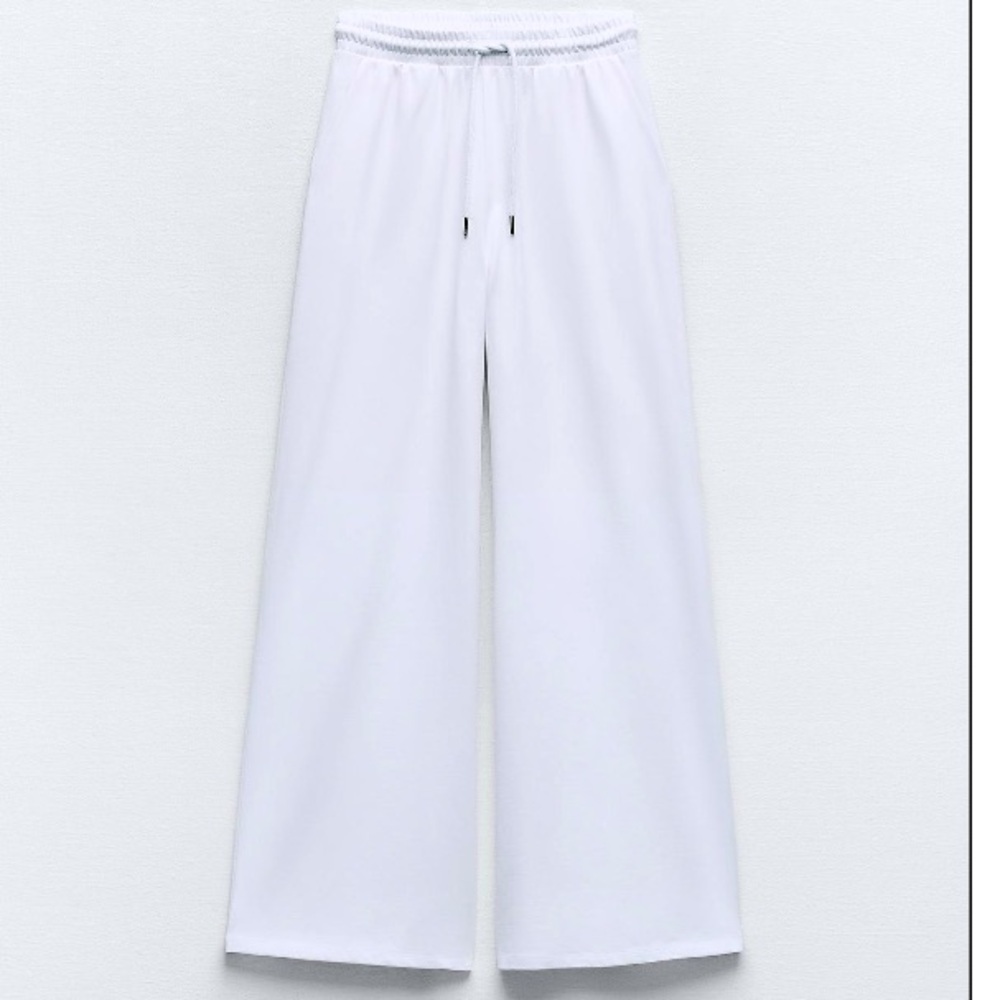 Zara heavy cotton wide leg pants